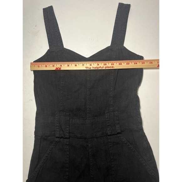 7 For All Mankind Overalls Cropped Pants Jumper Sz XS Pockets Black - Picture 10 of 10